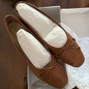 SCHUTZ Arissa Ballerina Flat brown leather 8.5